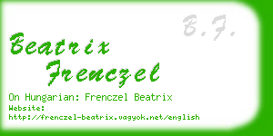 beatrix frenczel business card